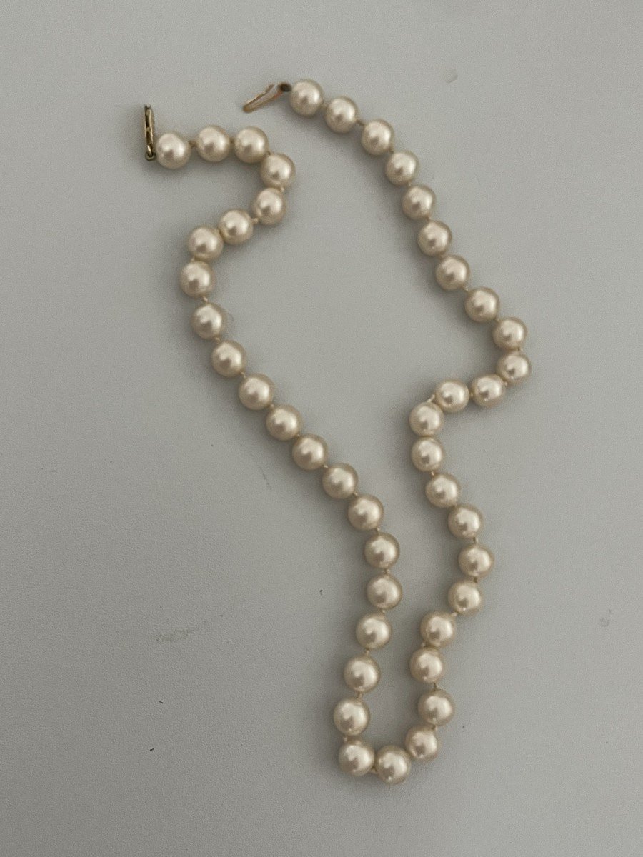 4957- Collier Perles De Culture Fermoir Or Jaune-photo-3