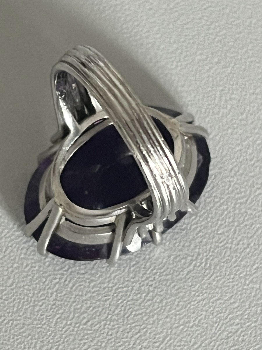 5567a- 16.50 Ct Amethyst Gray Gold Ring-photo-3
