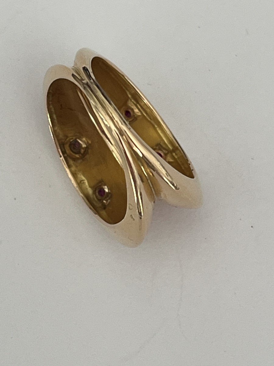 5411- Rose Gold Diamonds Ruby Ring-photo-2
