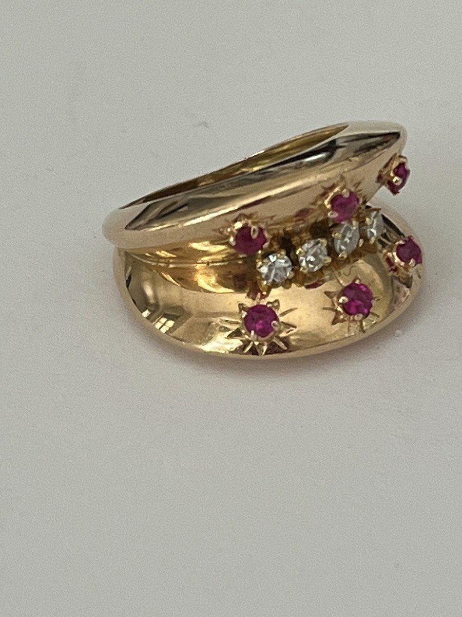 5411- Rose Gold Diamonds Ruby Ring-photo-4