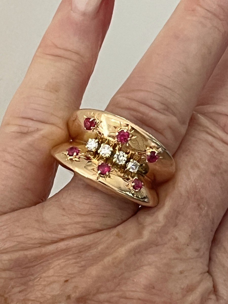 5411- Rose Gold Diamonds Ruby Ring-photo-1