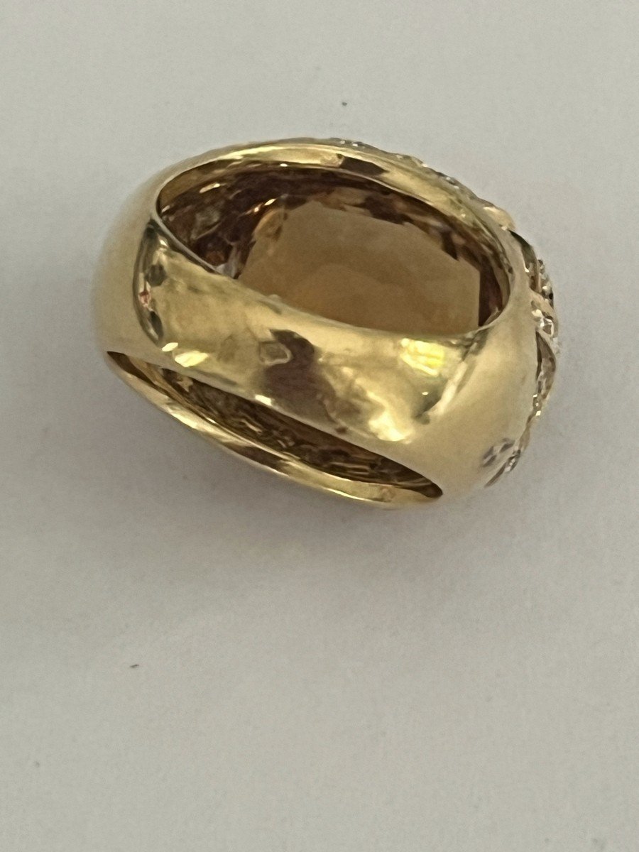 5723- Bague Arfan Or Jaune Citrine Diamants-photo-3