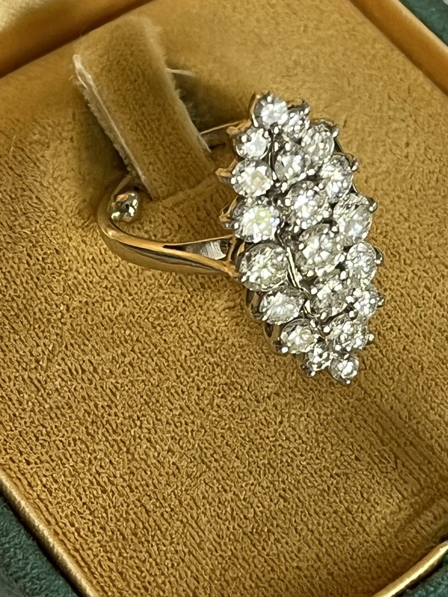 5759- Bague Marquise Or Gris Diamants 2,20 Ct-photo-2
