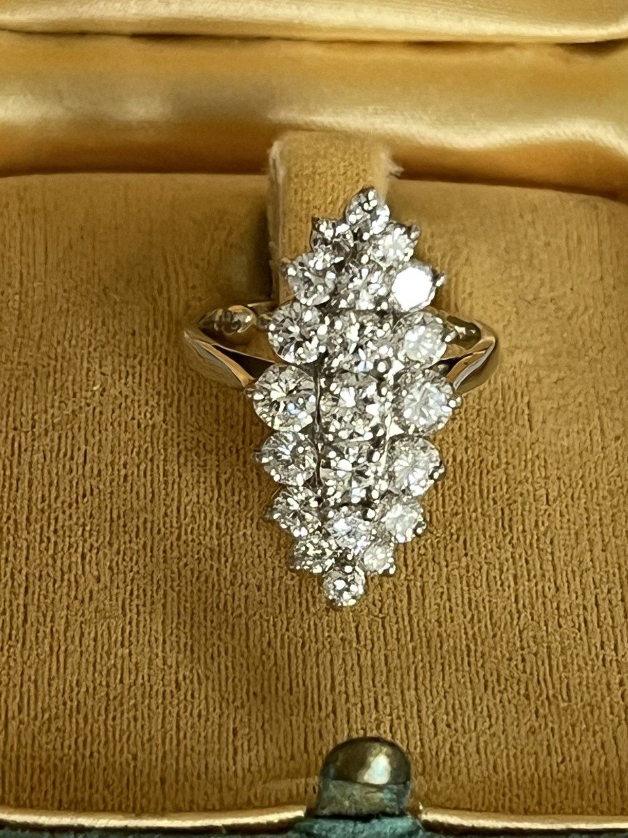 5759- Bague Marquise Or Gris Diamants 2,20 Ct-photo-3