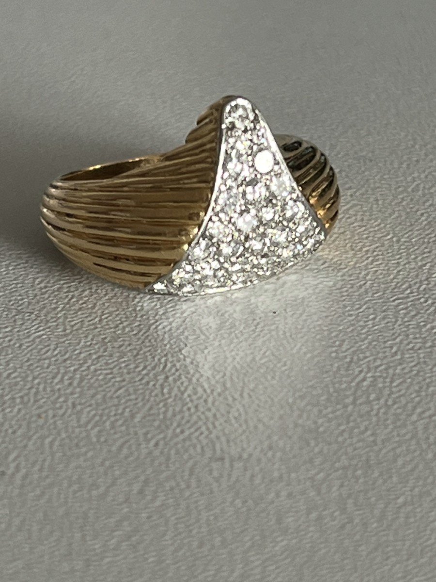 5191- Bague Cartier Or Jaune Diamants Années 1970-photo-4