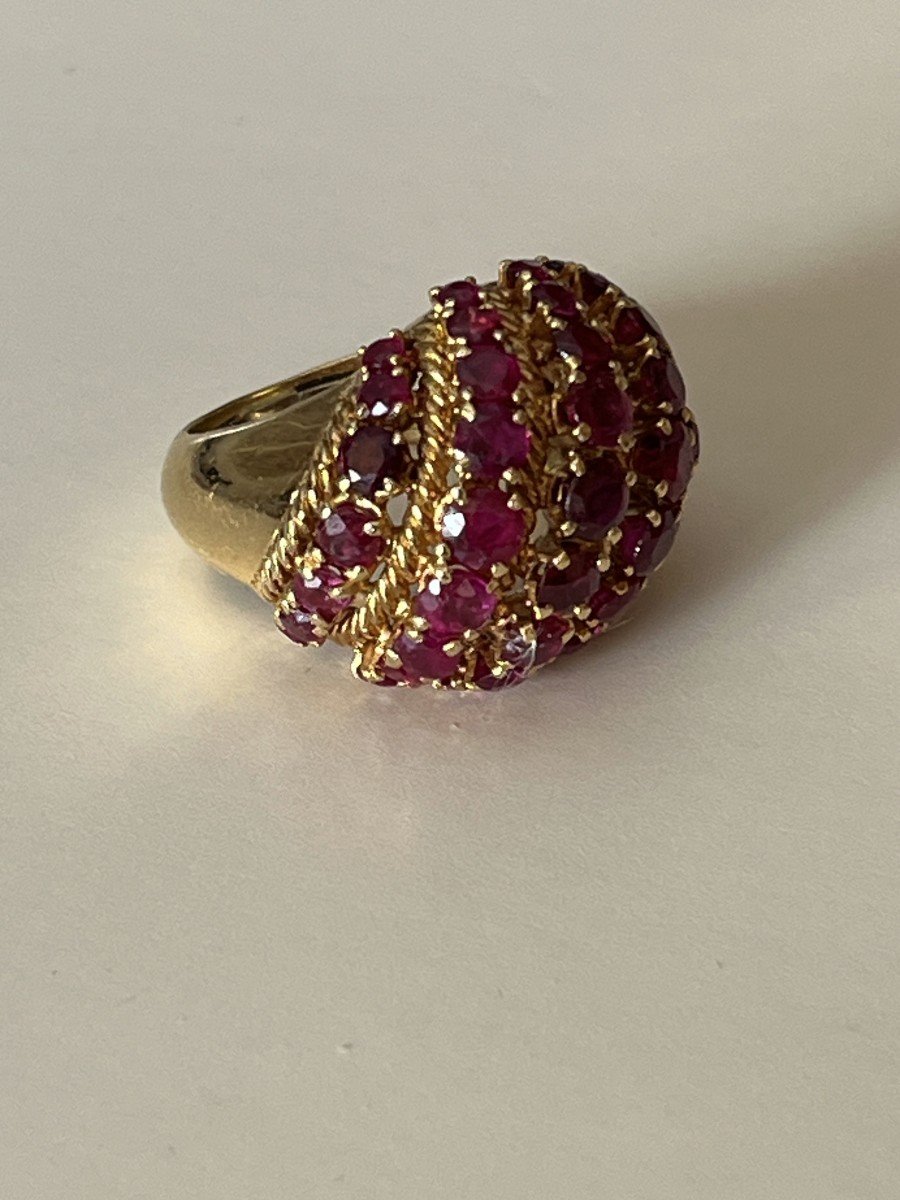 5381- Ruby Yellow Gold Ball Ring-photo-4