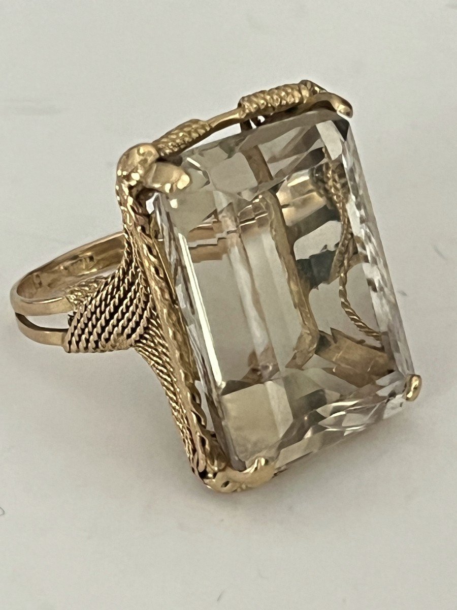 5585- Important Yellow Gold Wire Ring With Citrine-photo-1