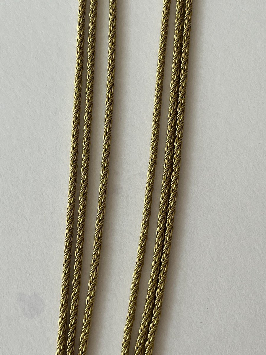 5914 - Braided Yellow Gold Knot Necklace-photo-3