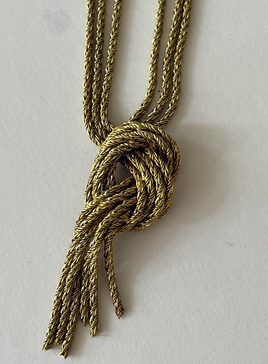 5914 - Braided Yellow Gold Knot Necklace