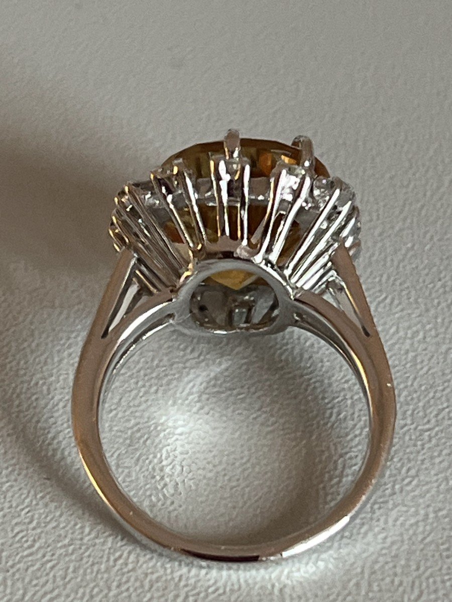 5978- White Gold Citrine Diamond Ring-photo-4