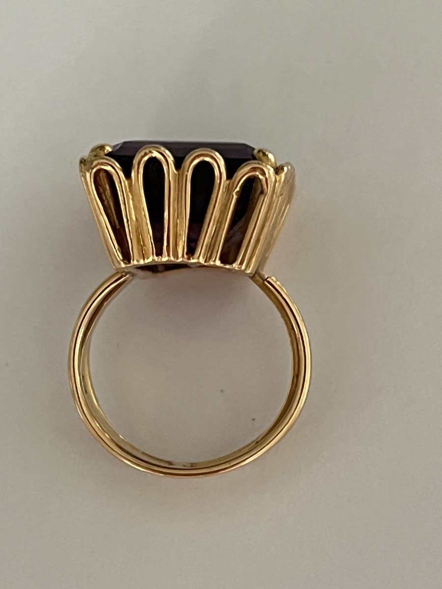 6069- Bague Or Jaune Améthyste 21,00 Ct-photo-4