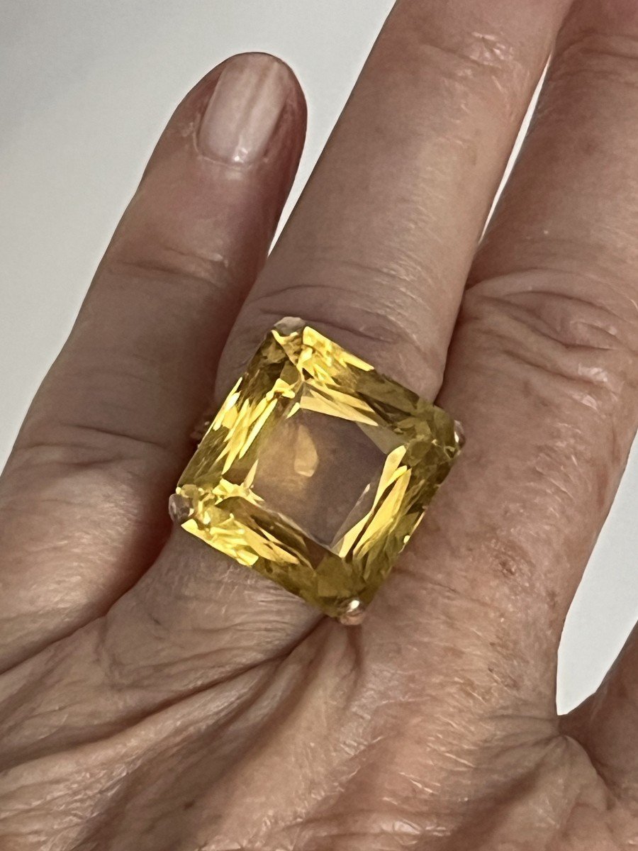 6282- Yellow Gold Citrine Cocktail Ring-photo-2