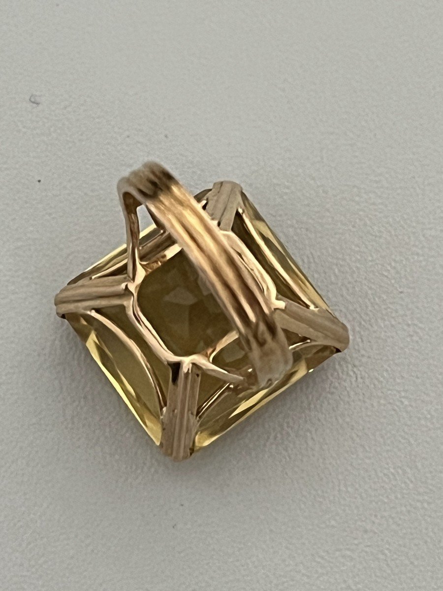 6282- Yellow Gold Citrine Cocktail Ring-photo-3