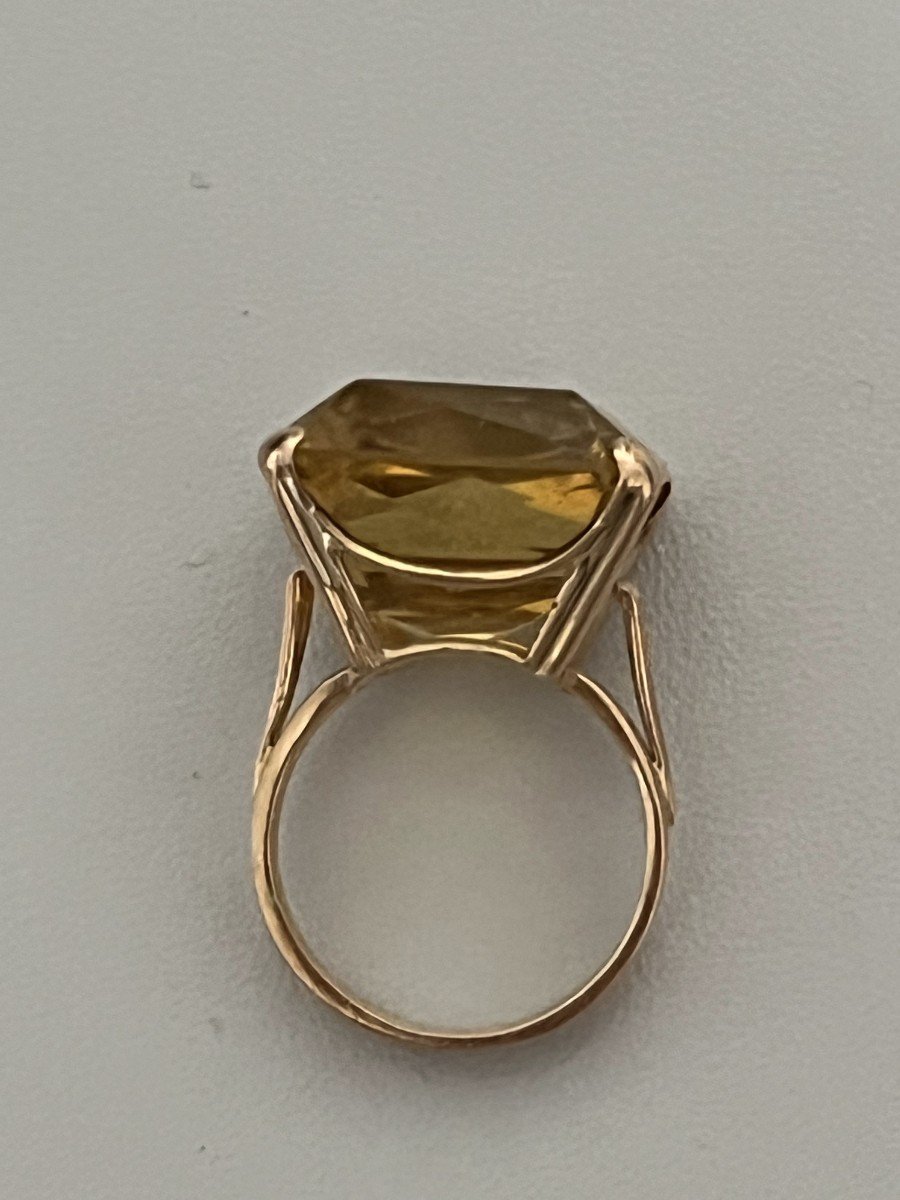 6282- Yellow Gold Citrine Cocktail Ring-photo-4