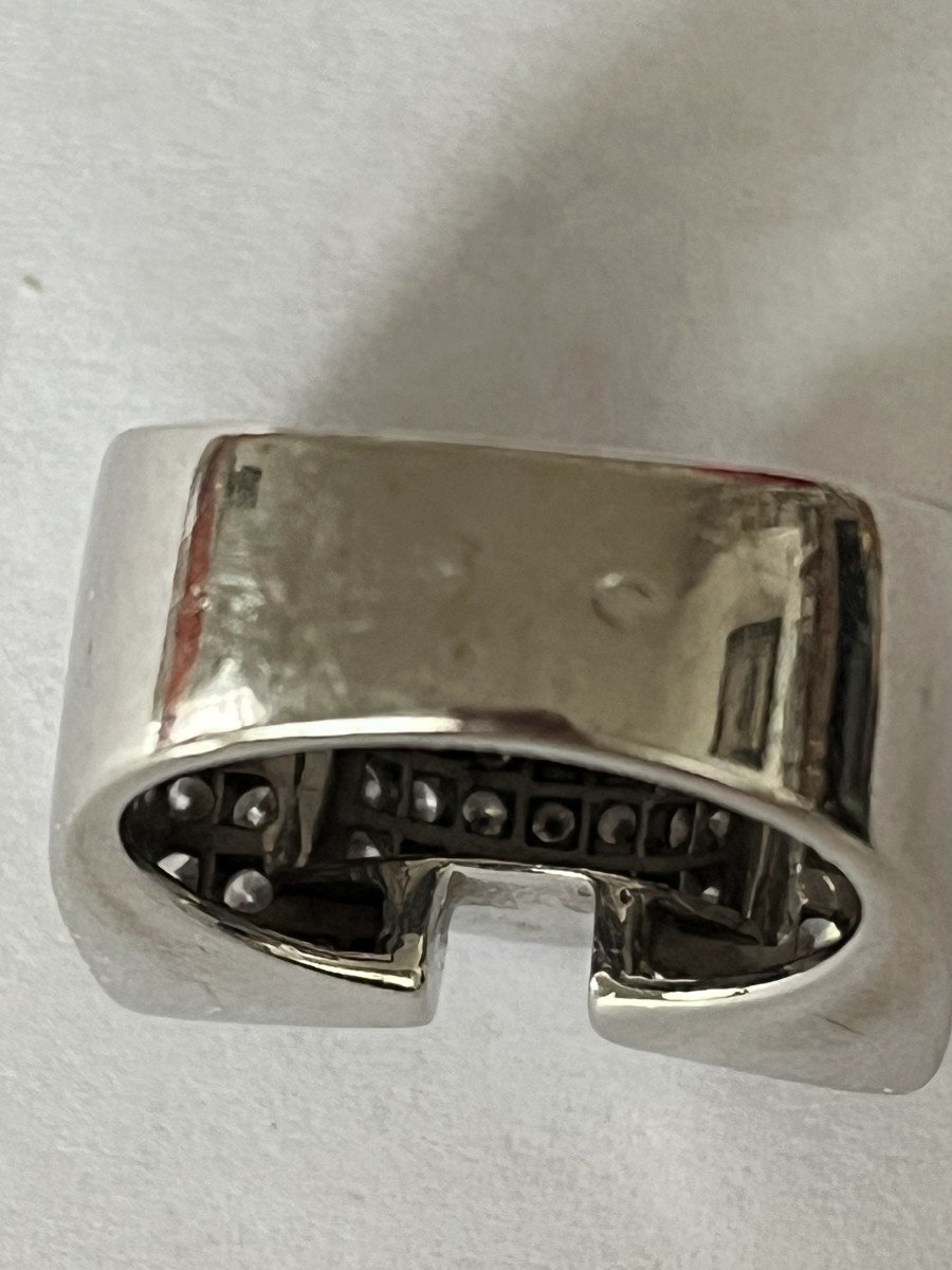 6361- Tank Ring In White Gold And Diamonds-photo-4
