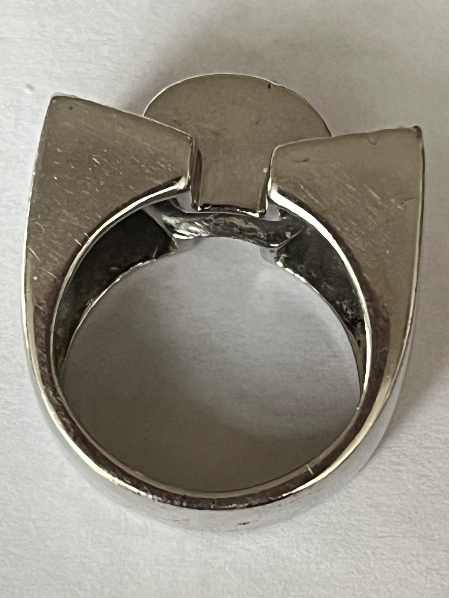 6361- Tank Ring In White Gold And Diamonds-photo-1