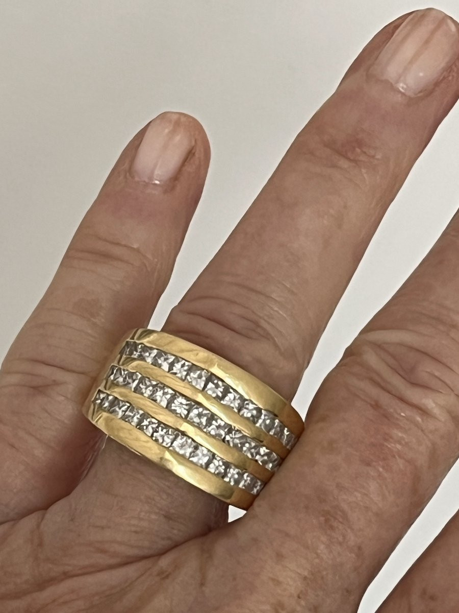 6422- Yellow Gold Diamond Band Ring-photo-2