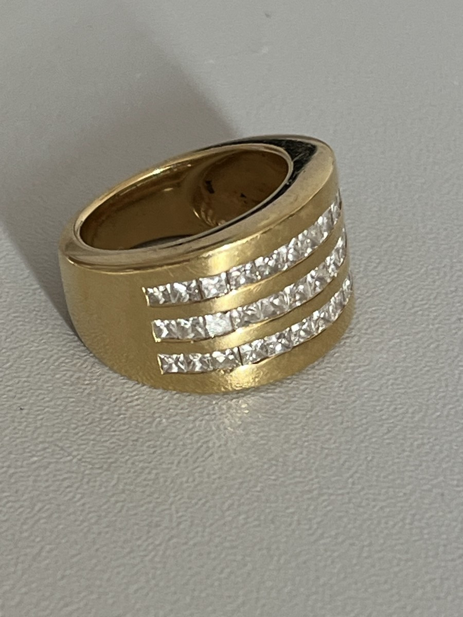 6422- Yellow Gold Diamond Band Ring-photo-1