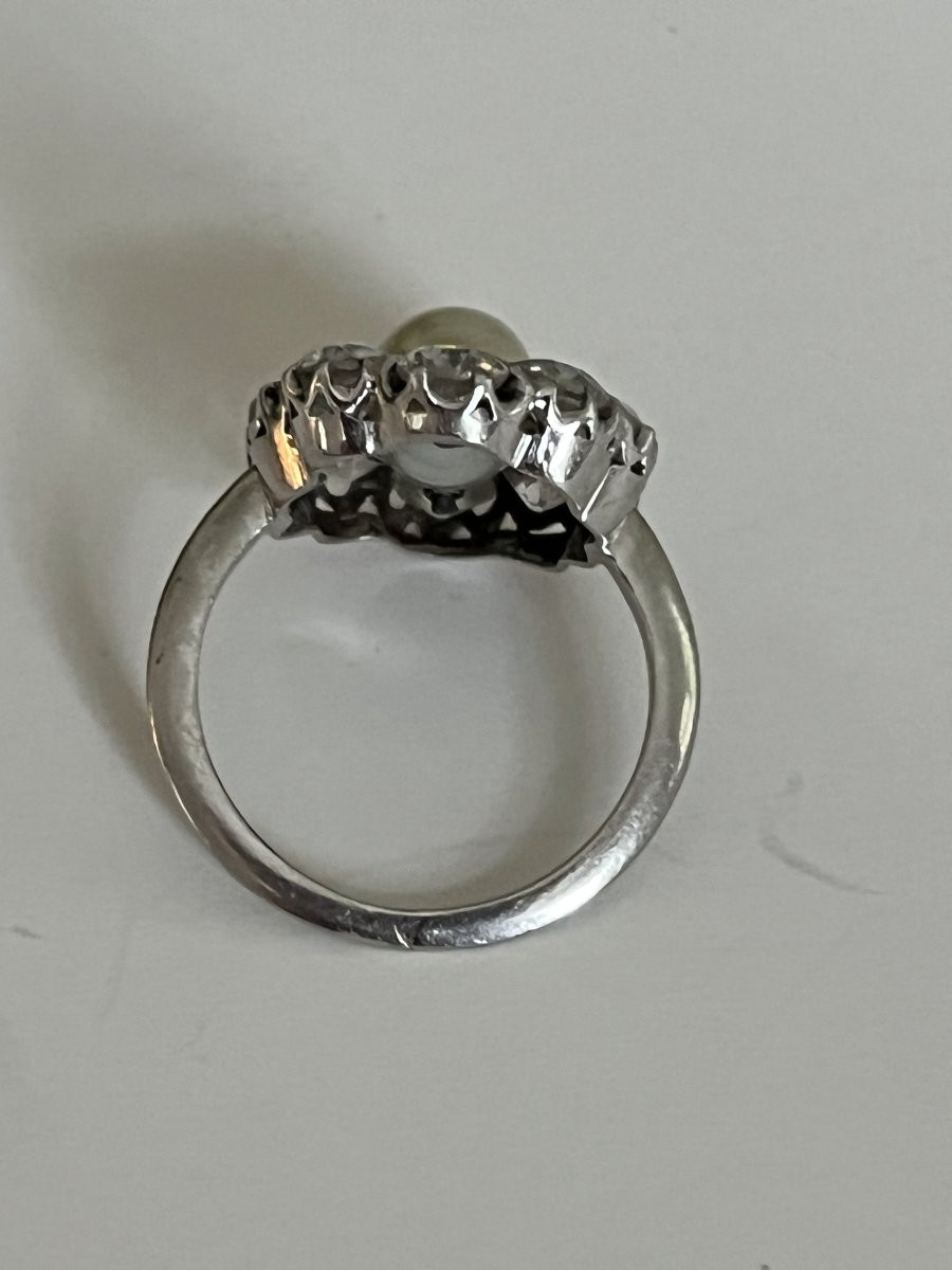 4768- Pompadour Fine Pearl Diamond Ring-photo-3