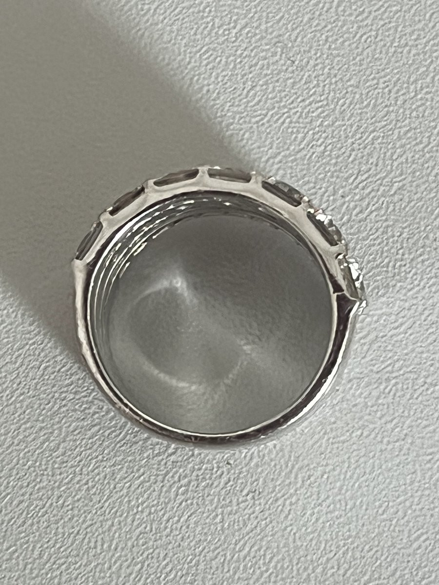6380-white Gold Diamond Band Ring-photo-3