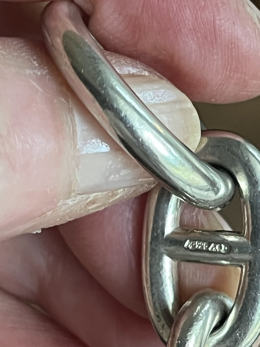 6409-hermès "anchor Chain" Bracelet Silver 101 G-photo-3