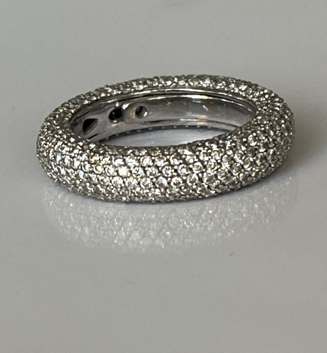 6456- American Wedding Band In White Gold With Diamonds 4.00 Ct