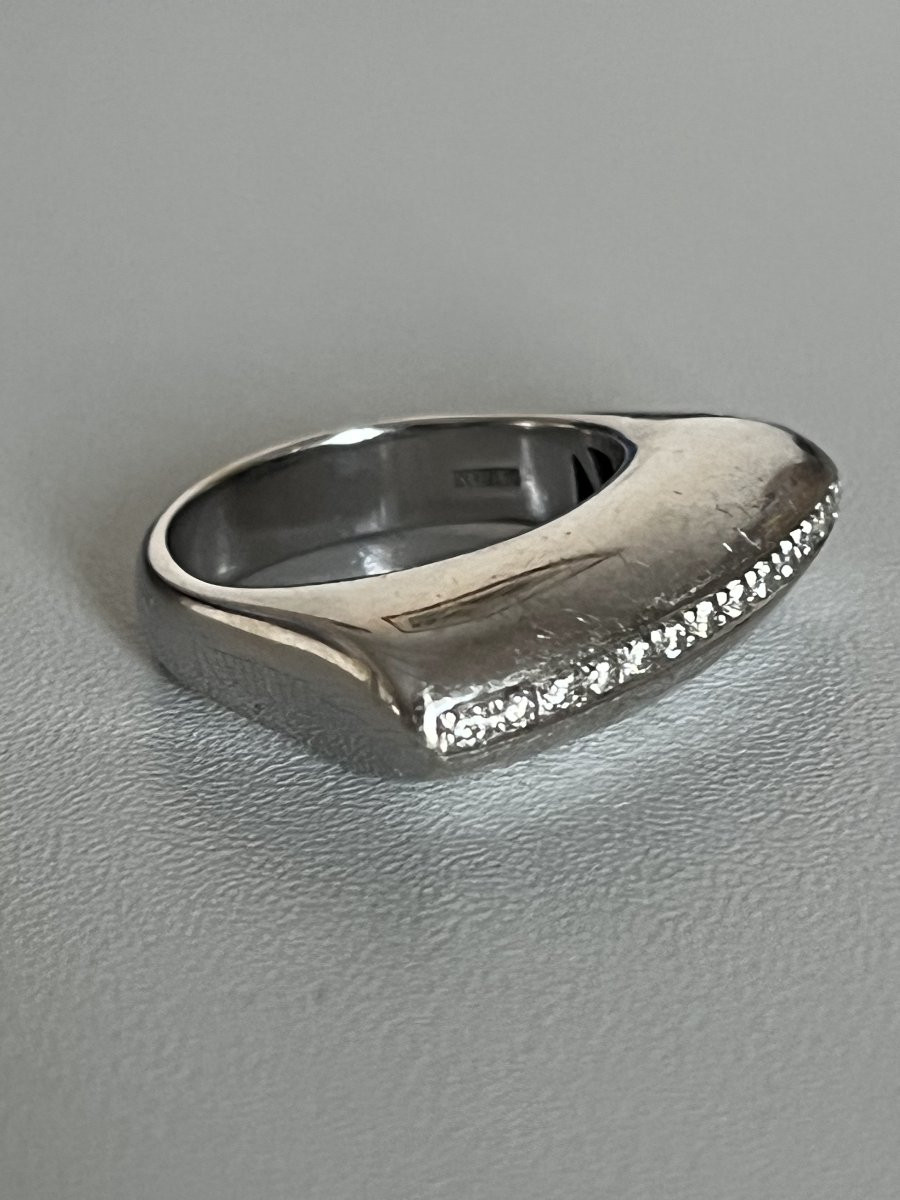 6458- Damiani White Gold Diamond Ring-photo-4