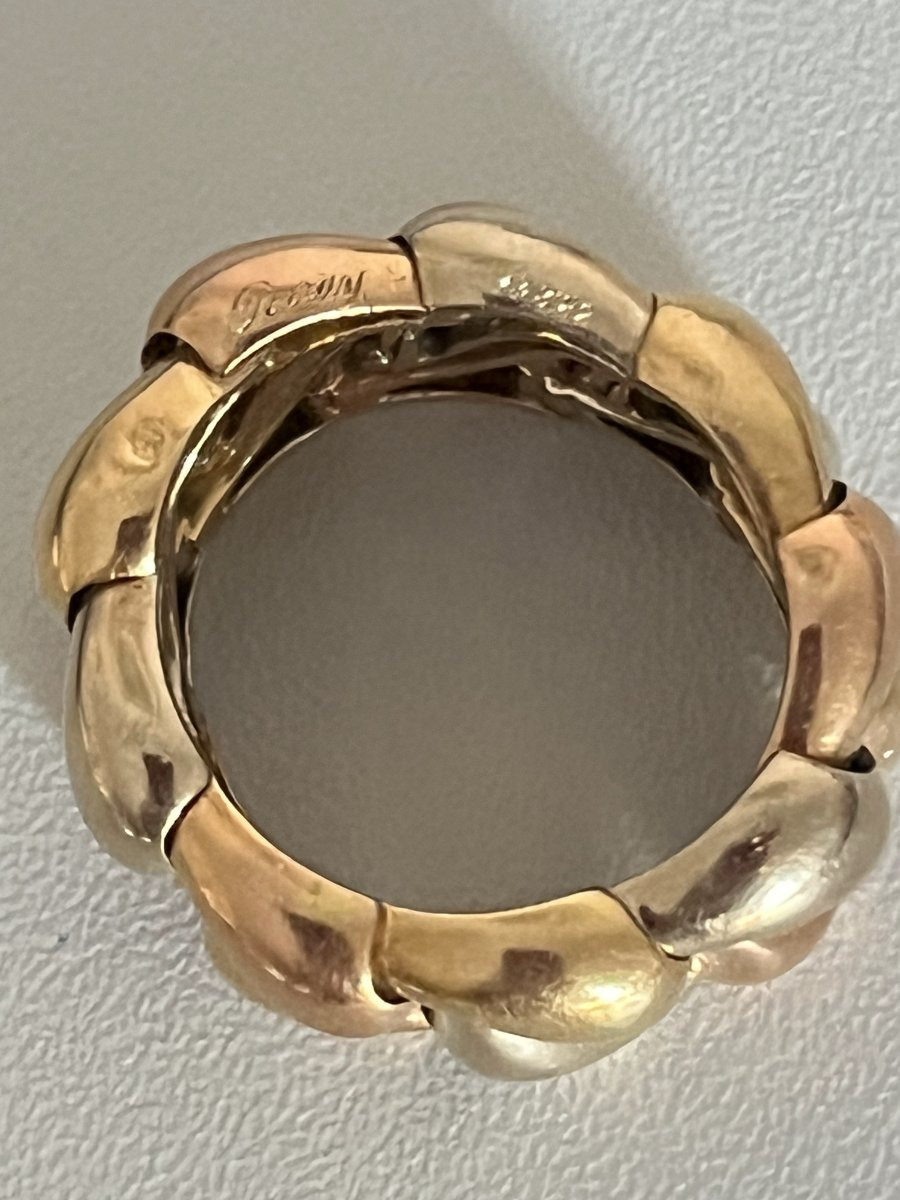 6461- Importante Bague Poiray Or Jaune Et Or Gris-photo-3