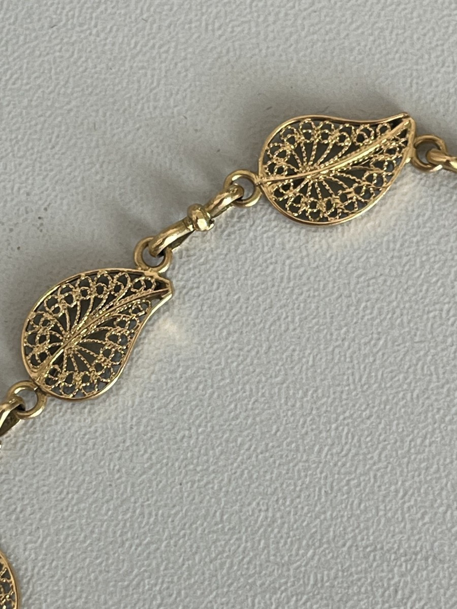 6433- Antique Yellow Gold Filigree Bracelet-photo-1