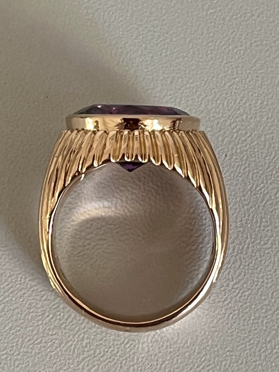 6424- 8 Ct Rose Gold Amethyst Ball Ring-photo-4