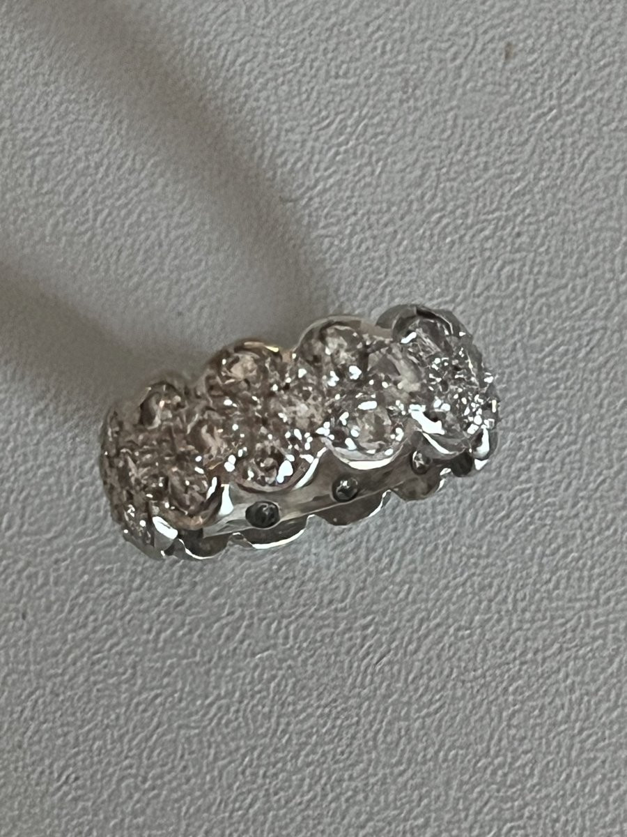5233- Bague Bandeau Or Gris Diamants 1,30 Ct-photo-2