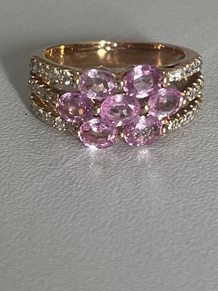 6446- Rose Gold Bandeau Ring With Pink Sapphires-photo-1