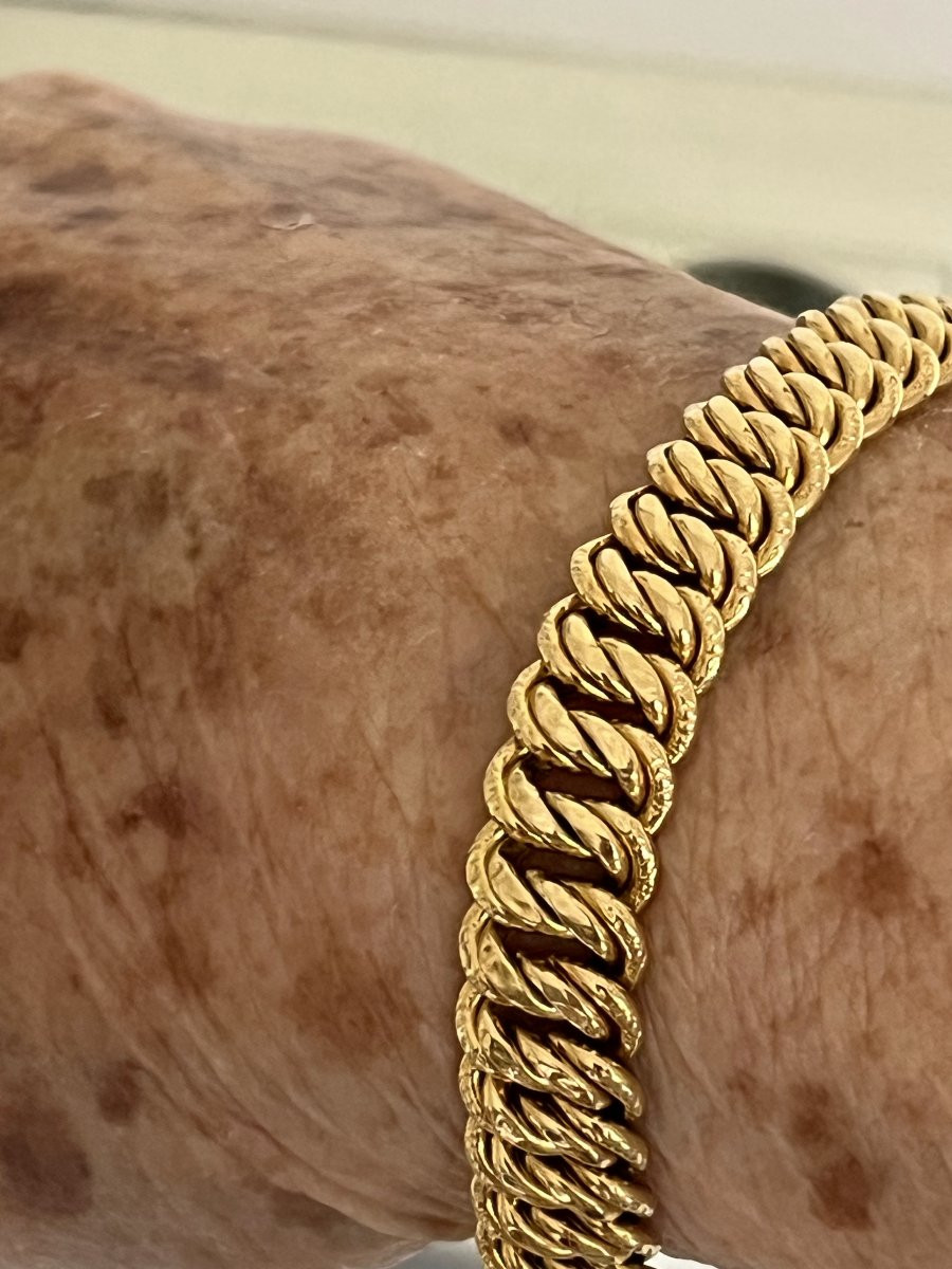 6542- 14g Yellow Gold Curb Chain Bracelet-photo-2