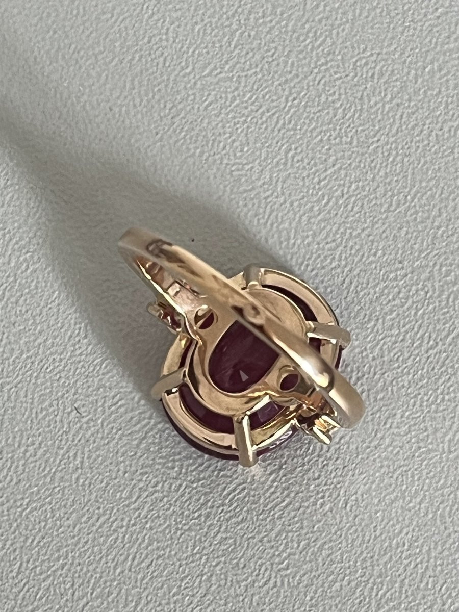 6477- Bague Or Rose Rubellite de 8,00 ct Diamants-photo-3