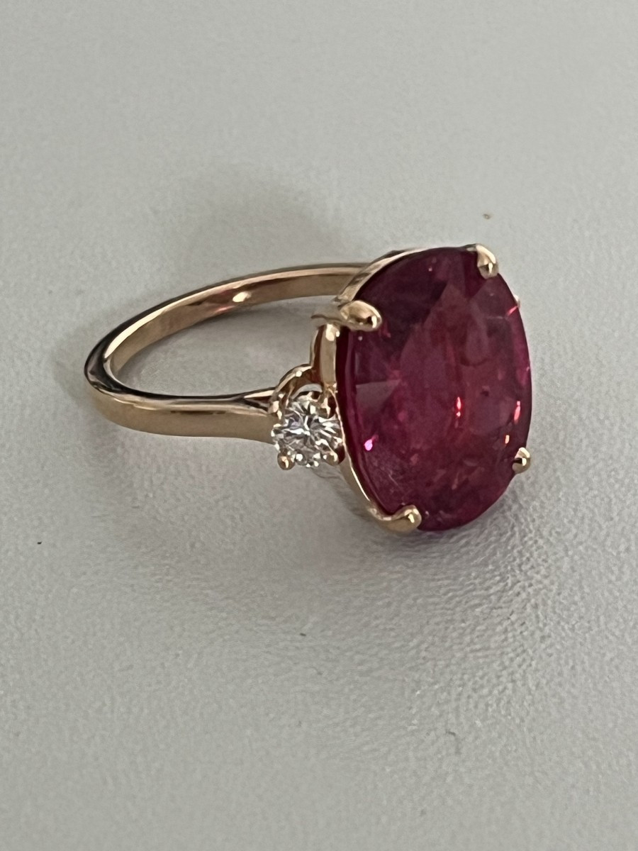 6477- Bague Or Rose Rubellite de 8,00 ct Diamants-photo-1