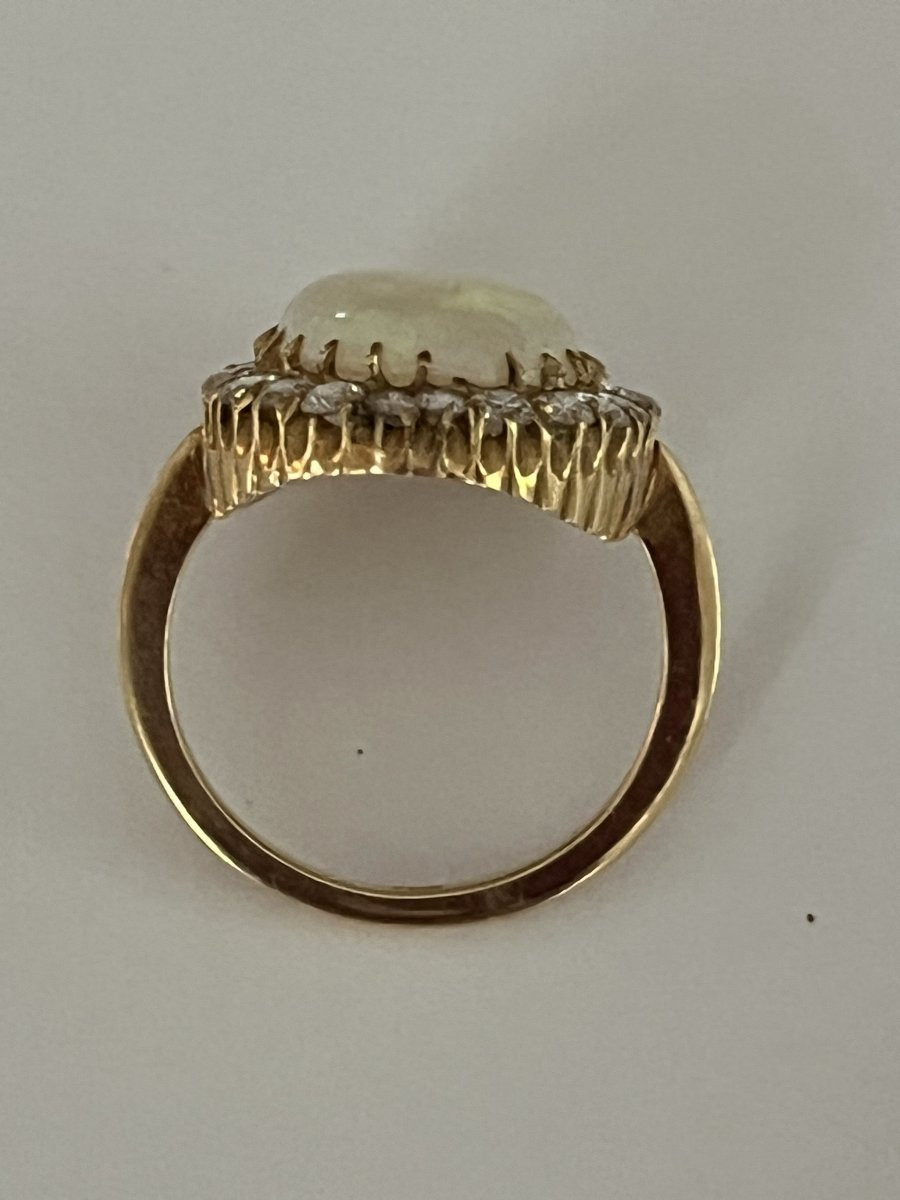 6551- Yellow Gold Opal Diamond Ring-photo-1