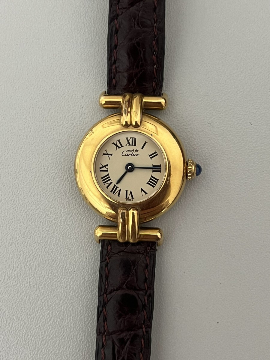 6573- Must De Cartier Watch In Vermeil