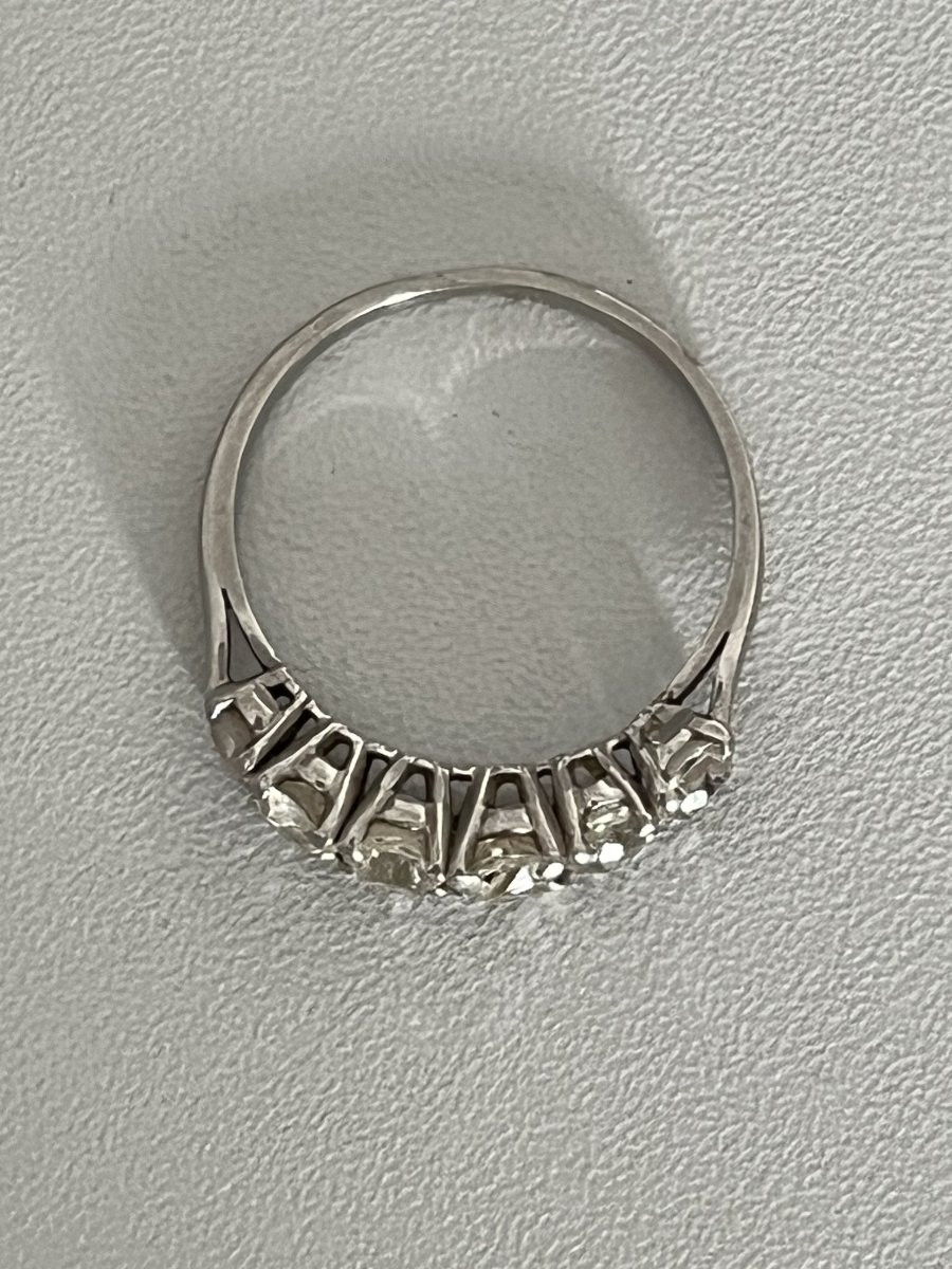 6534- Bague Jarretière Or Gris 0,90 ct-photo-3