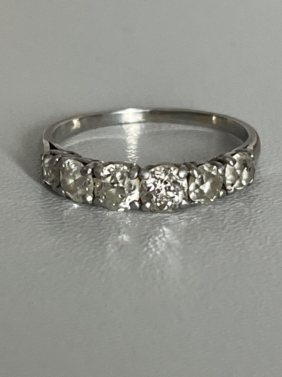 6534- Bague Jarretière Or Gris 0,90 ct-photo-4