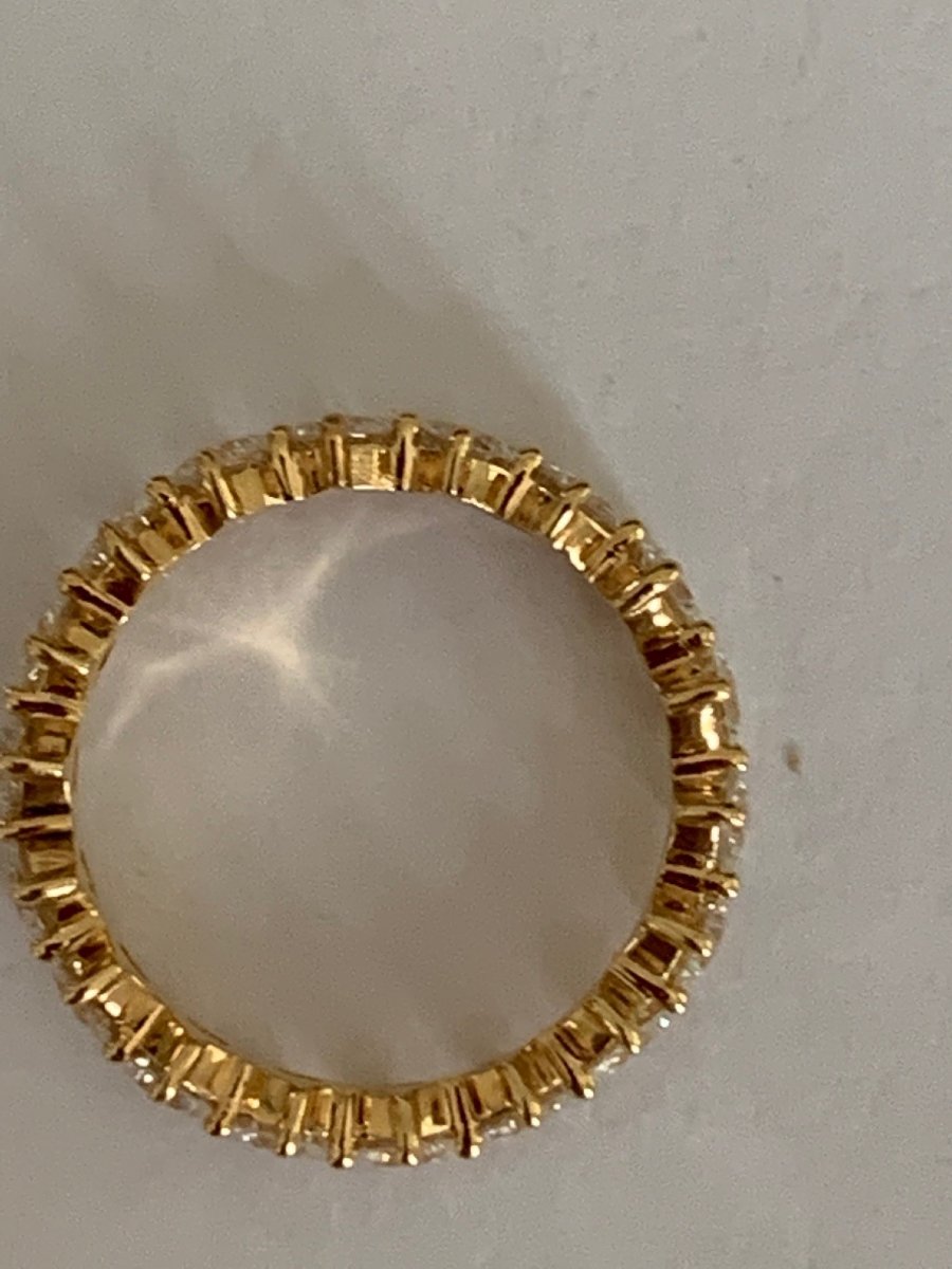3071- American Wedding Band Yellow Gold Diamonds 2.50 Ct-photo-2