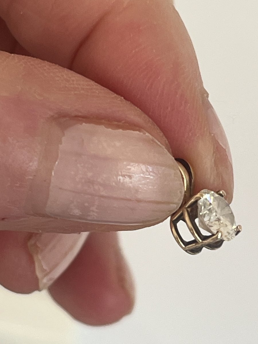6485- Yellow Gold Diamond Pendant 0.60 Ct-photo-2