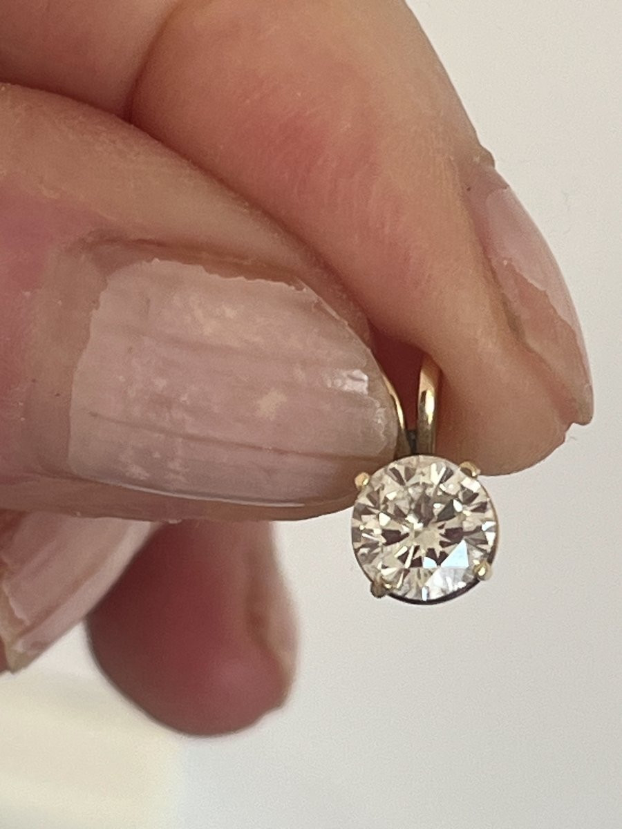 6485- Yellow Gold Diamond Pendant 0.60 Ct-photo-3
