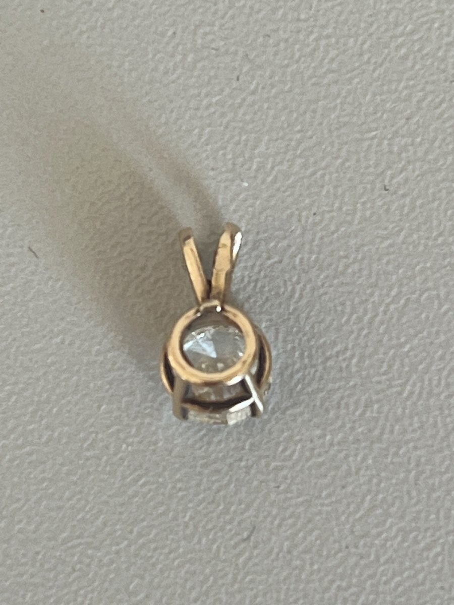 6485- Yellow Gold Diamond Pendant 0.60 Ct-photo-4