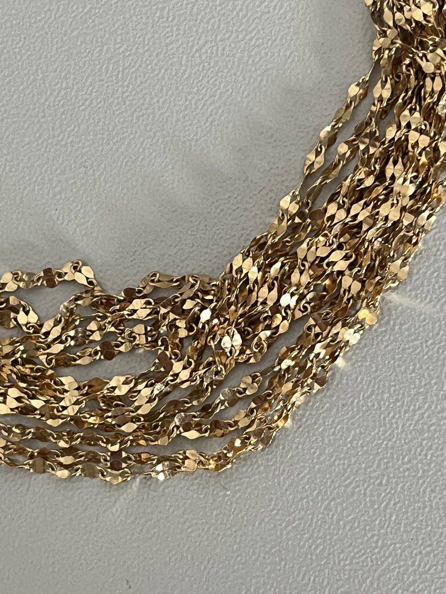 6609- 13 Branch Yellow Gold Bracelet-photo-2