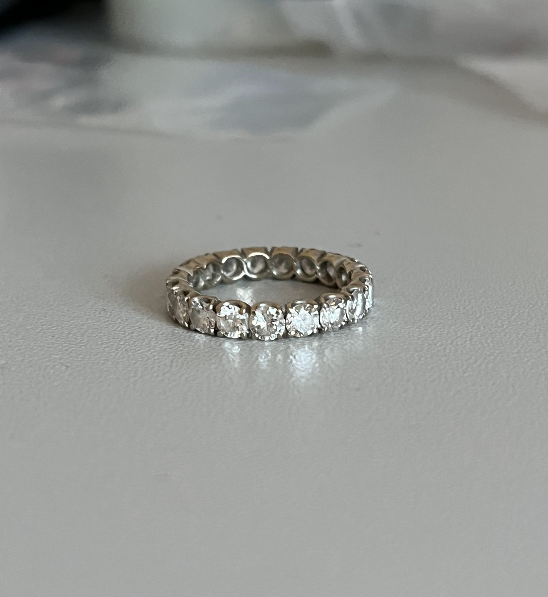 3757- American Wedding Band In White Gold With Diamonds 2.50 Ct