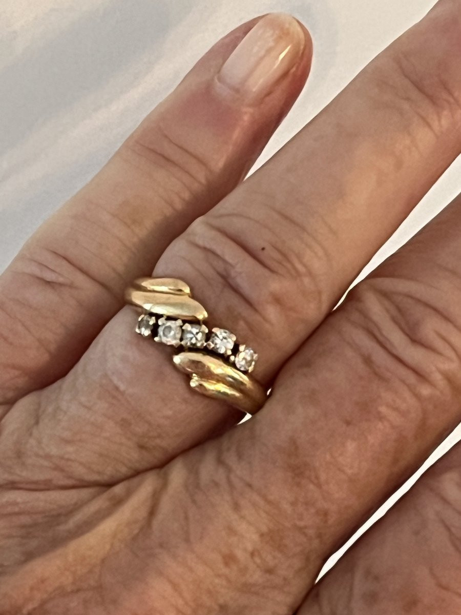 6414- Yellow Gold Diamond Ring-photo-2