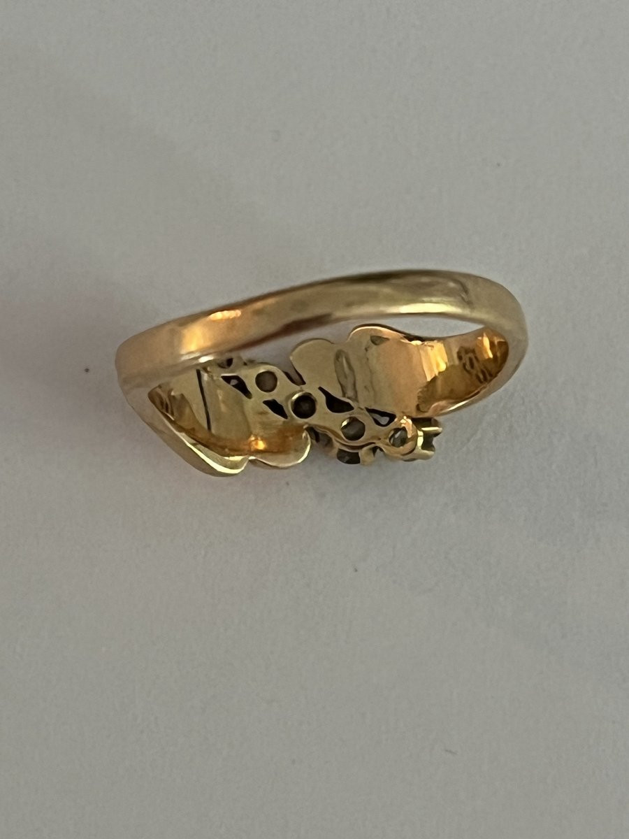 6414- Yellow Gold Diamond Ring-photo-3