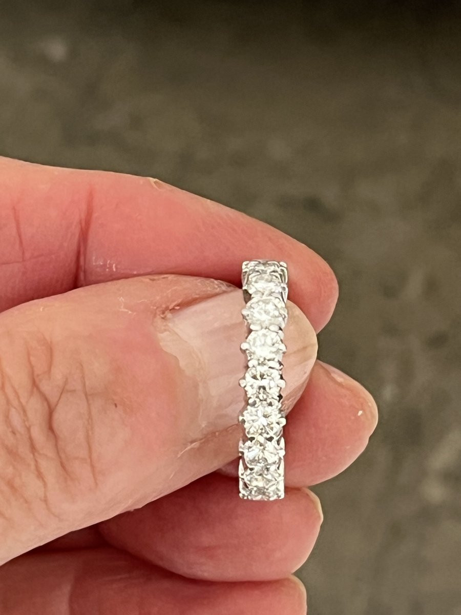 6556- Alliance Américaine Or Gris Diamants 4,00 ct-photo-2