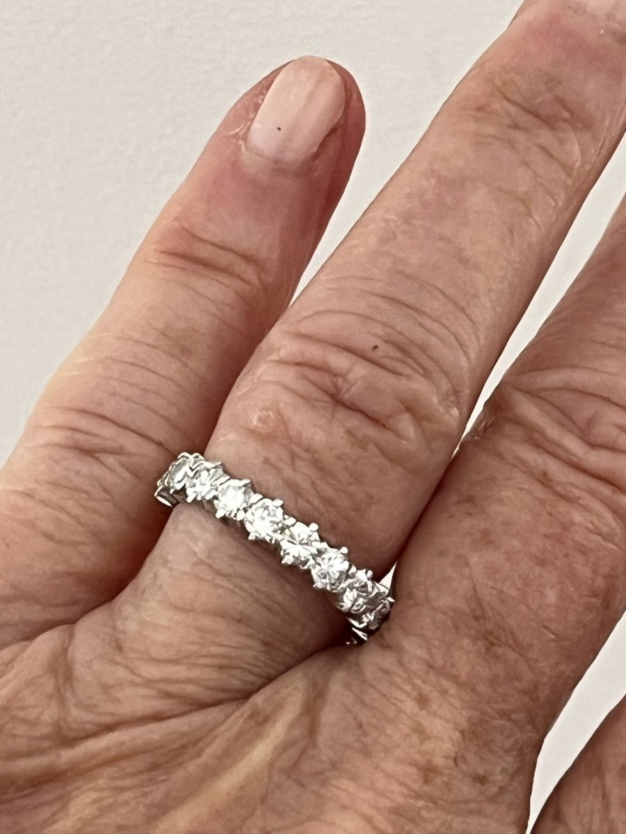 6556- Alliance Américaine Or Gris Diamants 4,00 ct-photo-4