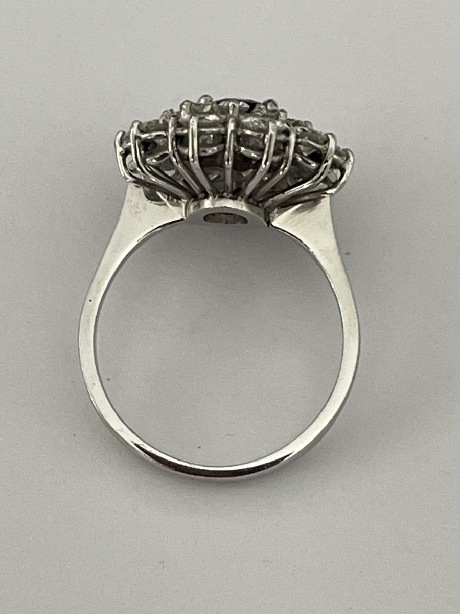 6652- Flower Ring White Gold Ruby Diamonds 1.30 Ct-photo-3